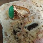 Anello oro giallo e giada